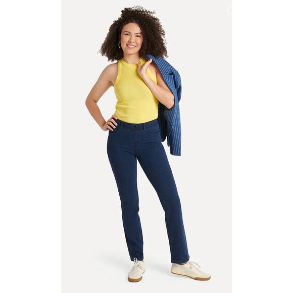 Betabrand Pull On Jeans Size Large Petite High Rise Yoga Denim Officecore Preppy - Picture 1 of 7